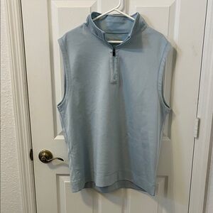 Hickey Freeman Sky Blue Stripe 1/4 zip Men’s Golf Vest
